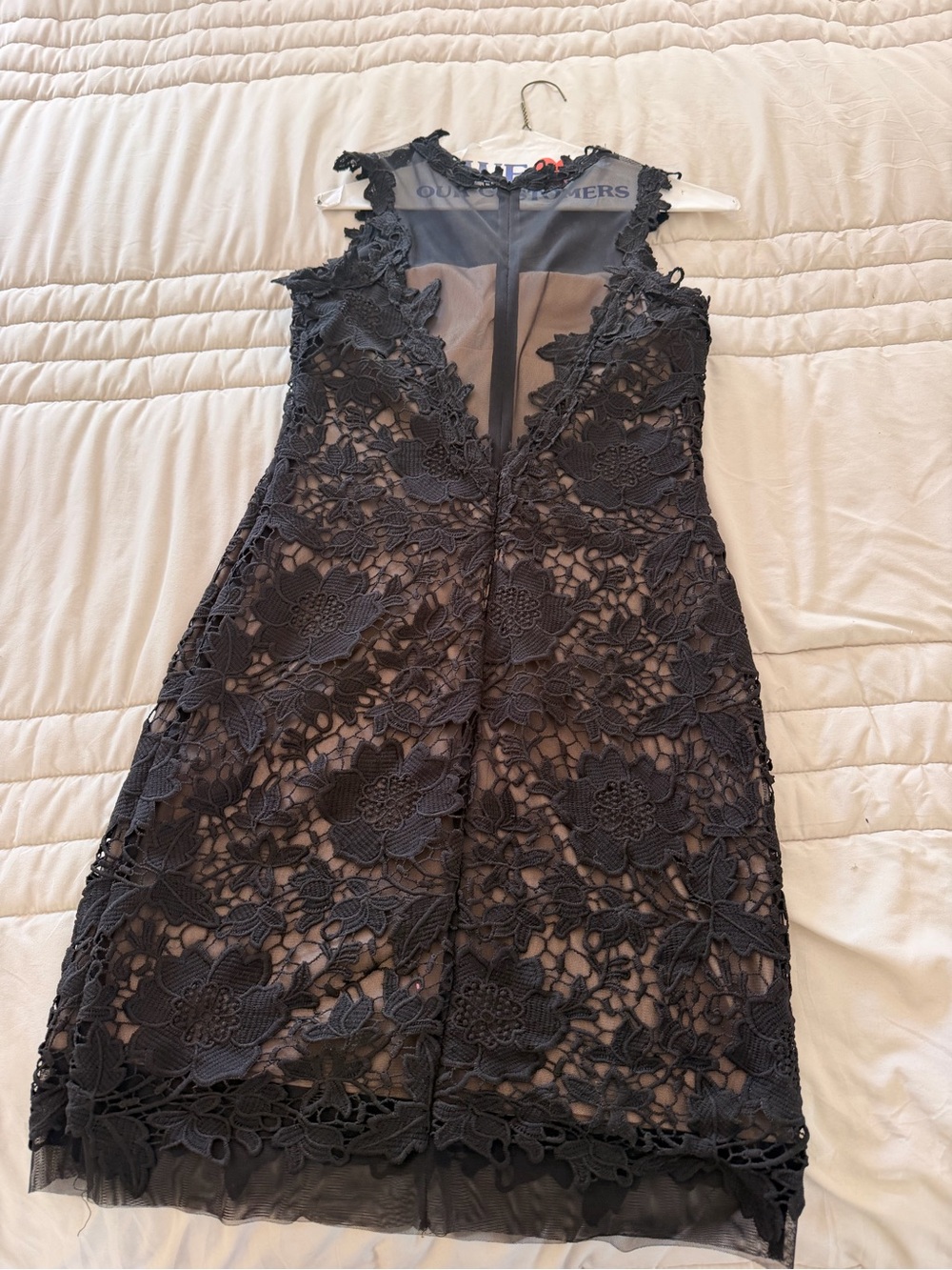Betsy & Adam Black Floral Lace Midi Dress - Picture 2 of 8